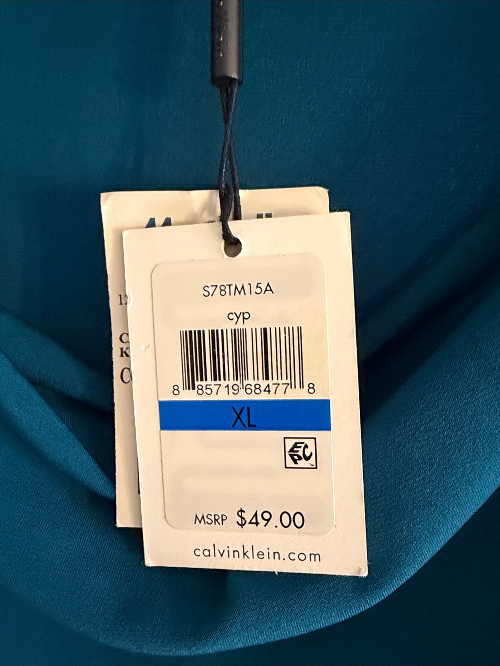Calvin Klein Teal Cowl Neck Sleeveless Camisole - Picture 5 of 5